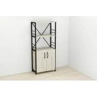Этажерка 3/60 Ferrum-decor Серии Конект с тумбой  144x60x28 Черный ДСП Сонома (FD1024)