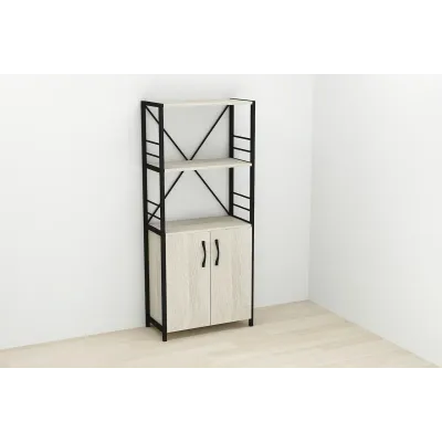 Этажерка 3/60 Ferrum-decor Серии Конект с тумбой 144x60x28 Черный ДСП Сонома (FD1024) Этажерка 3/60 Ferrum-decor Серии Конект с тумбой 144x60x28 Черный ДСП Сонома (FD1024)