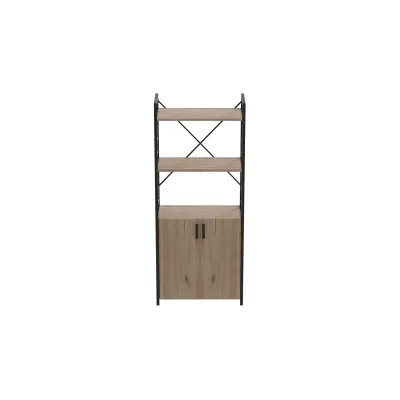 Етажерка 3/60 Ferrum-decor Серії Конект з тумбою 144x60x28 Чорний ДСП Дуб Сан-Маріно (FD1022)