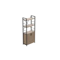 Етажерка 3/60 Ferrum-decor Серії Конект з тумбою 144x60x28 Чорний ДСП Дуб Сан-Маріно (FD1022)