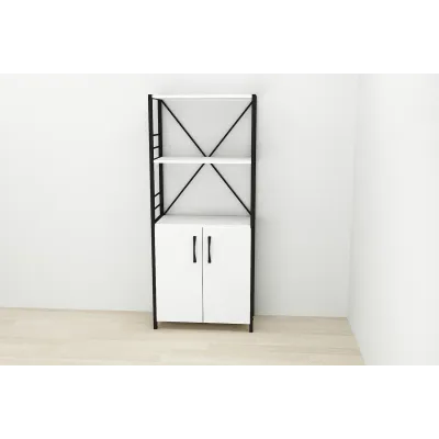 Етажерка 3/60 Ferrum-decor Серії Конект із тумбою 144x60x28 Чорний ДСП Біле (FD1021) Етажерка 3/60 Ferrum-decor Серії Конект із тумбою 144x60x28 Чорний ДСП Біле (FD1021)