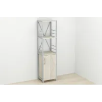 Этажерка 3/34 Ferrum-decor Серии Конект с тумбой  144x34x28 Серый ДСП Сонома (FD1017)