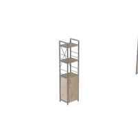 Етажерка 3/34 Ferrum-decor Серії Конект із тумбою 144x34x28 Сірий ДСП Дуб Сан-Маріно (FD1015)