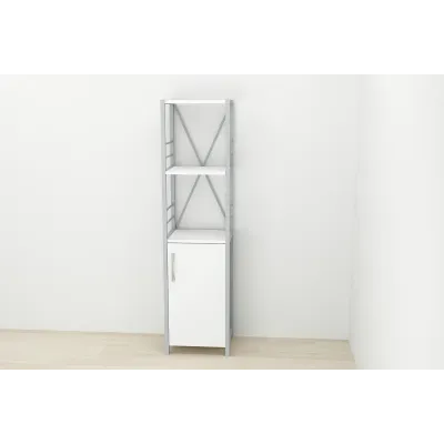 Етажерка 3/34 Ferrum-decor Серії Конект із тумбою 144x34x28 Сірий ДСП Біле (FD1014)