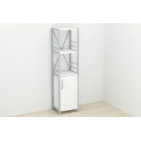 Етажерка 3/34 Ferrum-decor Серії Конект із тумбою 144x34x28 Сірий ДСП Біле (FD1014)
