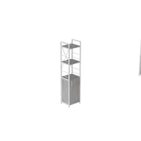 Этажерка 3/34 Ferrum-decor Серии Конект с тумбой 144x34x28 Белый ДСП Бетон (FD1013)