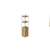 Этажерка 3/34 Ferrum-decor Серии Конект с тумбой 144x34x28 Белый ДСП Дуб Артизан (FD1012)