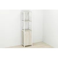 Этажерка 3/34 Ferrum-decor Серии Конект с тумбой  144x34x28 Белый ДСП Сонома (FD1010)