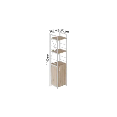 Етажерка 3/34 Ferrum-decor Серії Конект із тумбою 144x34x28 Білий ДСП Дуб Сан-Маріно (FD1008) Етажерка 3/34 Ferrum-decor Серії Конект із тумбою 144x34x28 Білий ДСП Дуб Сан-Маріно (FD1008)