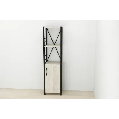 Етажерка 3/34 Ferrum-decor Серії Конект із тумбою 144x34x28 Чорний ДСП Сонома (FD1003)