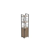 Етажерка 3/34 Ferrum-decor Серії Конект з тумбою 144x34x28 Чорний ДСП Дуб Сан-Маріно (FD1001)