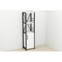 Этажерка 3/34 Ferrum-decor Серии Конект с тумбой  144x34x28 Черный ДСП Белое (FD1000)
