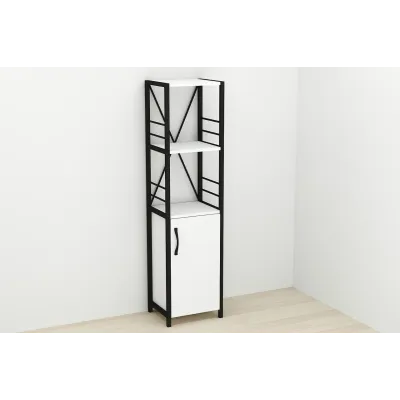 Этажерка 3/34 Ferrum-decor Серии Конект с тумбой 144x34x28 Черный ДСП Белое (FD1000) Этажерка 3/34 Ferrum-decor Серии Конект с тумбой 144x34x28 Черный ДСП Белое (FD1000)