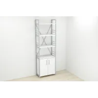 Етажерка 4/60 Ferrum-decor Серії Конект із тумбою 179x60x28 Сірий ДСП Біле (FD1077)