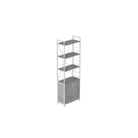 Етажерка 4/60 Ferrum-decor Серії Конект із тумбою 179x60x28 Білий ДСП Бетон (FD1076)