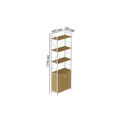 Етажерка 4/60 Ferrum-decor Серії Конект з тумбою 179x60x28 Білий ДСП Дуб Артізан (FD1075) Етажерка 4/60 Ferrum-decor Серії Конект з тумбою 179x60x28 Білий ДСП Дуб Артізан (FD1075)