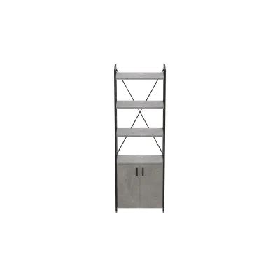 Этажерка 4/60 Ferrum-decor Серии Конект с тумбой 179x60x28 Черный ДСП Бетон (FD1069)