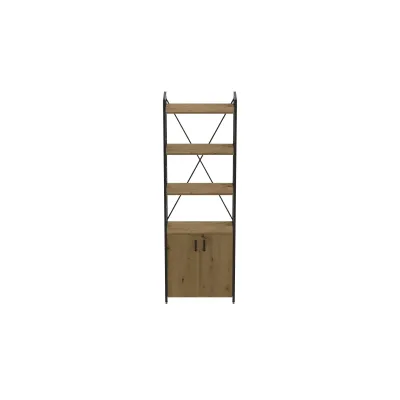 Етажерка 4/60 Ferrum-decor Серії Конект з тумбою 179x60x28 Чорний ДСП Дуб Артізан (FD1068)