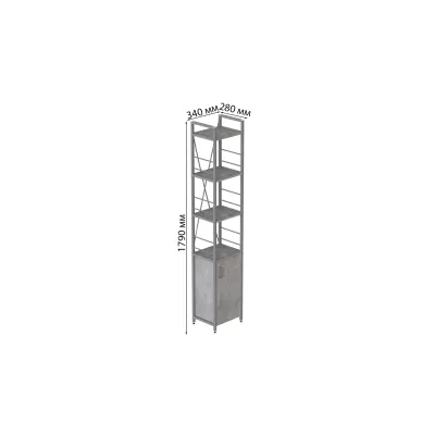 Етажерка 4/34 Ferrum-decor Серії Конект із тумбою 179x34x28 Сірий ДСП Бетон (FD1062)