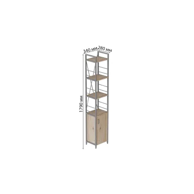 Етажерка 4/34 Ferrum-decor Серії Конект із тумбою 179x34x28 Сірий ДСП Дуб Сан-Маріно (FD1057)