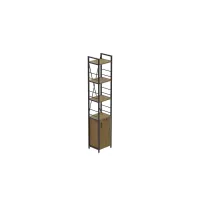 Етажерка 4/34 Ferrum-decor Серії Конект з тумбою 179x34x28 Чорний ДСП Артізан (FD1047)