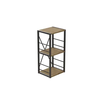 Этажерка 3/34 Ferrum-decor Серии Конект 73x34x28 Черный ДСП Дуб Артизан 16мм
