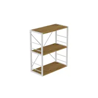 Этажерка 3/60 Ferrum-decor Серии Конект 73x60x28 Белый ДСП Дуб Артизан 16 мм