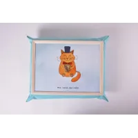 Поднос на подушке No Brand Mr. Cat Голубой (112751)