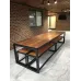 Стол обеденный с лавками GoodsMetall из металла и дерева, Лофт  