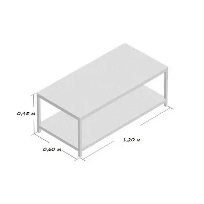 Журнальний, кавовий столик GoodsMetall у стилі Лофт 1200х600х450 ЖС166