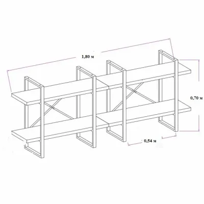 Стеллаж GoodsMetall в стиле Лофт 1800х700х300 СТЖ1155