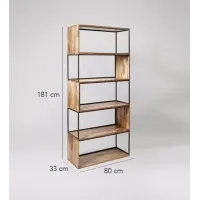 Книжкова полиця GoodsMetall із металу в стилі Лофт 1810х800х330 