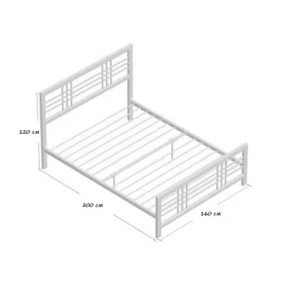 Ліжко GoodsMetall металеве в стилі LOFT 2000х1600х1200 К101 Ліжко GoodsMetall металеве в стилі LOFT 2000х1600х1200 К101