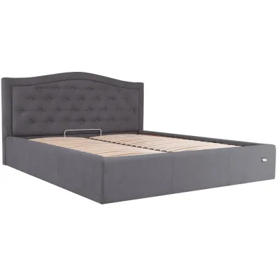 Кровать Richman Скарлетт 140 х 200 см Мисти Dark Grey С подъемным механизмом и нишей для белья Темно-серая Кровать Richman Скарлетт 140 х 200 см Мисти Dark Grey С подъемным механизмом и нишей для белья Темно-серая