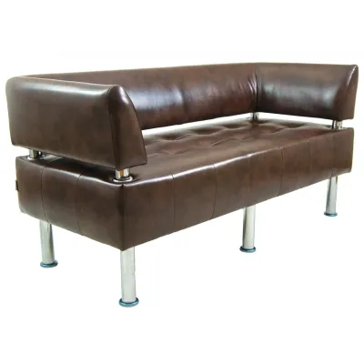 Диван Richman Офис Двойка 1550 x 680 x 750H см Со спинкой и подлокотниками Титан Dark Brown Коричневый