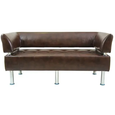 Диван Richman Офис Двойка 1550 x 680 x 750H см Со спинкой и подлокотниками Титан Dark Brown Коричневый