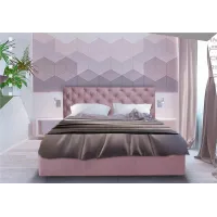 Кровать Richman Ковентри VIP 140 х 200 см Missoni 021 С дополнительной металлической цельносварной рамой Темно-розовая