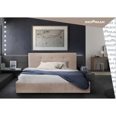 Кровать Двуспальная Richman Манчестер VIP 180 х 200 см Мисти Grey С дополнительной металлической цельносварной рамой Серая