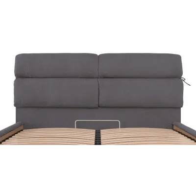 Ліжко Двоспальне Richman Единбург VIP 160 х 190 см Місті Dark Grey З додатковою металевою цільнозварною рамою Темно-сіра