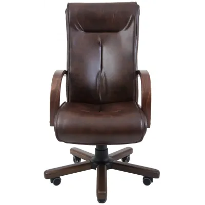 Офисное Кресло Руководителя Richman Бостон Мадрас Kashtan Wood M1 Tilt Коричневое