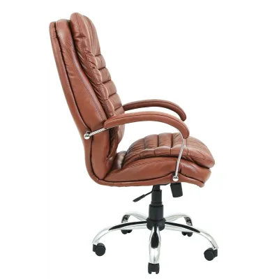 Офісне Крісло Керівника Richman Валенсія Zeus Deluxe Bright Brown Хром M1 Tilt Коричневе