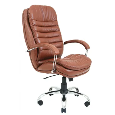Офісне Крісло Керівника Richman Валенсія Zeus Deluxe Bright Brown Хром M1 Tilt Коричневе Офісне Крісло Керівника Richman Валенсія Zeus Deluxe Bright Brown Хром M1 Tilt Коричневе
