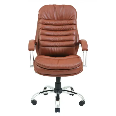 Офісне Крісло Керівника Richman Валенсія Zeus Deluxe Bright Brown Хром М3 MultiBlock Коричневе