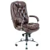 Офісне Крісло Керівника Richman Венеція Мадрас Dark Brown Хром M1 Tilt Коричневе