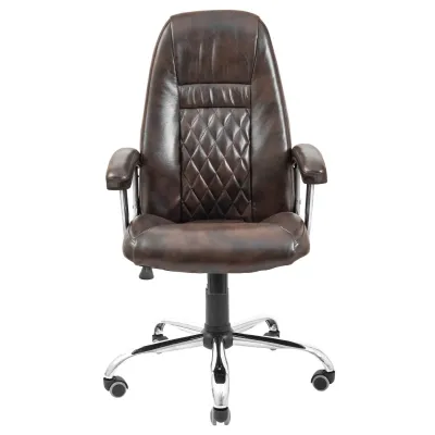 Офисное кресло руководителя Richman Флоренция Мадрас Dark Brown Хром М2 AnyFix Коричневое
