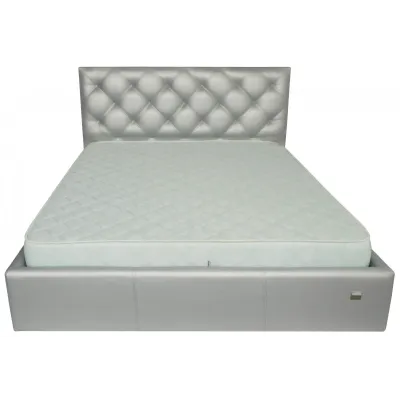 Кровать Richman Бристоль Comfort 140 х 190 см Zeus Deluxe Silver С подъемным механизмом и нишей для белья Серебристая
