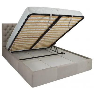 Кровать двуспальная Richman Кембридж Vip 160 х 190 см Amore 31 С дополнительной металлической цельносварной рамой Серая