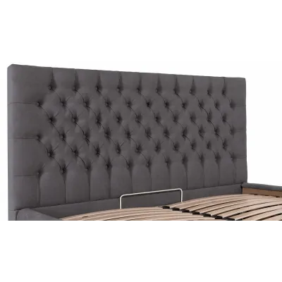 Кровать Richman Кембридж VIP 140 х 200 см Мисти Dark Grey С дополнительной металлической цельносварной рамой Темно-серая