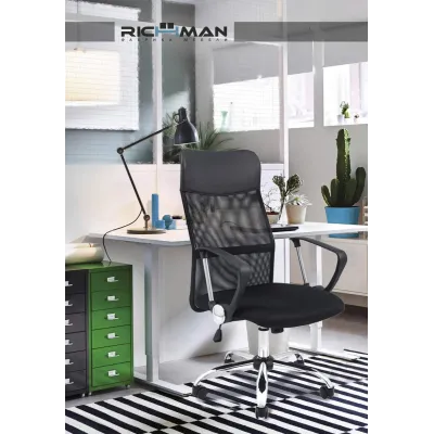 Офисное кресло руководителя Richman Ультра Хром М1 Tilt Сетка + PU Черное Офисное кресло руководителя Richman Ультра Хром М1 Tilt Сетка + PU Черное