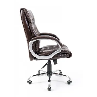 Офісне крісло керівника Richman Cagliari Титан Dark Brown Хром М3 MultiBlock Коричневе